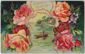 Boat And Roses Birthday Greetings pc1