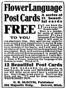 Flower Language Postcard Ad 1908