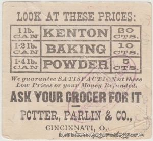 Kenton Baking Powder Trade Card tc2