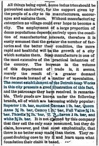 Detroit Soap Co Ad 14 Aug 1881