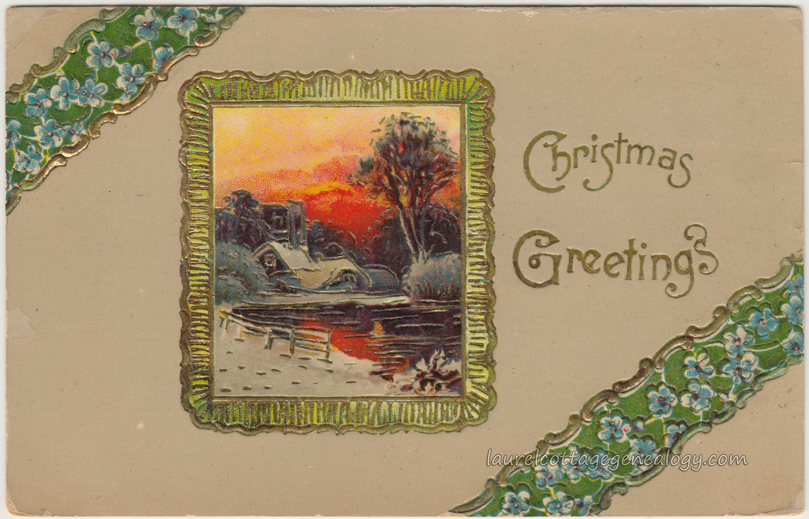 Christmas Greetings At Sunset | Laurel Cottage Genealogy