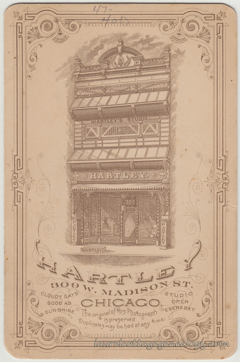 Card portraits Chicago IL 1890s Laurel Cottage Genealogy
